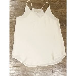 LOFT ivory scalloped cami